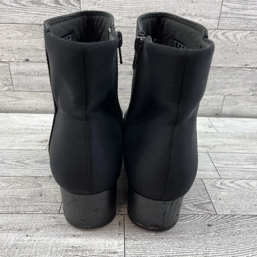 Clarks Chartli Valley Black‎ Leather Block Heel Bootie Women Size 8.5M